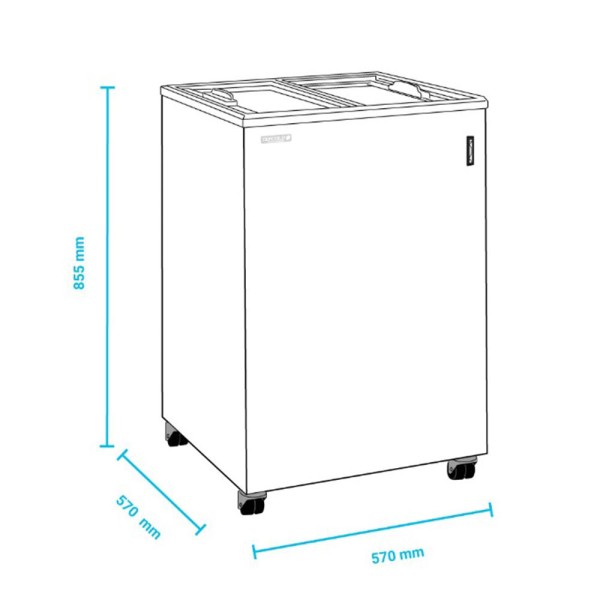Καταψύκτης 108lt με ίσια συρόμενα τζάμια TEFCOLD IC101SC