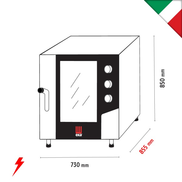 Φούρνος κυκλοθερμικός 7 GN 1/1 απευθείας ψεκασμού EKA Ιταλίας MKF 711 S Φούρνος κυκλοθερμικός 7 GN 1/1 απευθείας ψεκασμού EKA Ιταλίας MKF 711 S