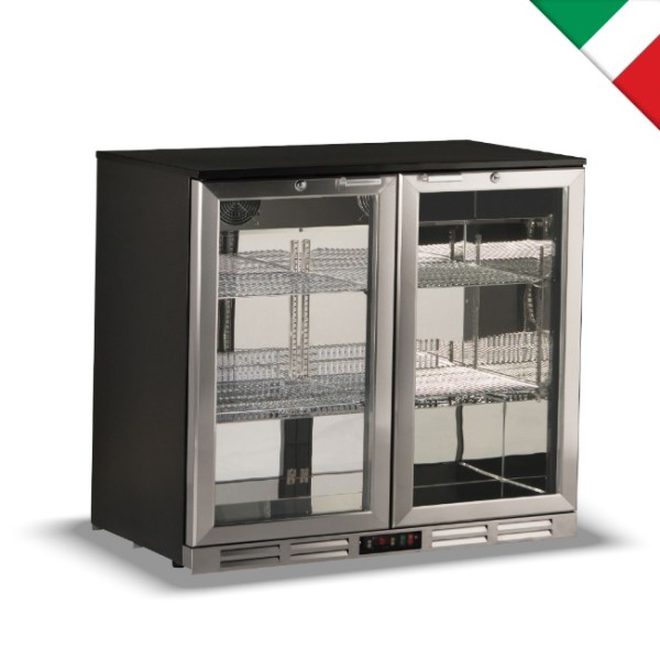 Βιτρίνα συντήρησης Back Bar INOX διπλή KLIMAITALIA S 185 XH