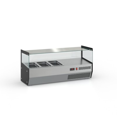 Επιτραπέζιo ψυγείο βιτρίνα πίτσας 100x34x45cm INOXDOBROS VRP.100.SQ/4GN