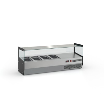Επιτραπέζιο ψυγείο βιτρίνα πίτσας 118x34x45cm INOXDOBROS VRP.118.SQ/5GN