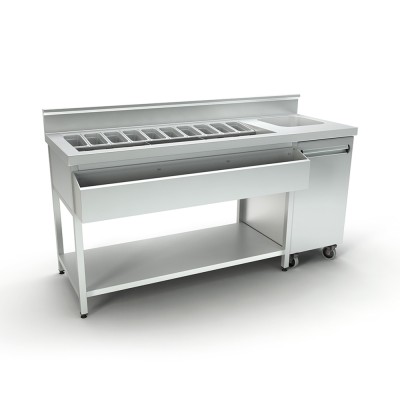 Ερμάριο μπαρ 180x70x87cm INOXDOBROS BARS180