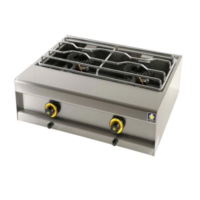 Εστία υγραερίου με 2 εστίες με χρωμιωμένη σχάρα SERGAS FL24 